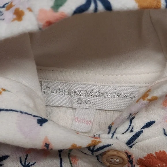 Catherine Malandrino  Floral Baby Hooded Jacket Size 0-3 Months   Fall Winter - Picture 4 of 6